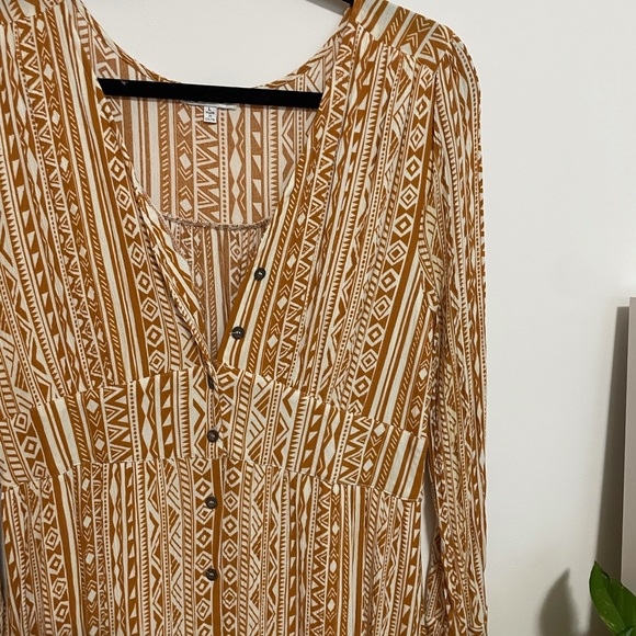 Mustard Aztec Print Maxi Dress - Picture 2 of 5